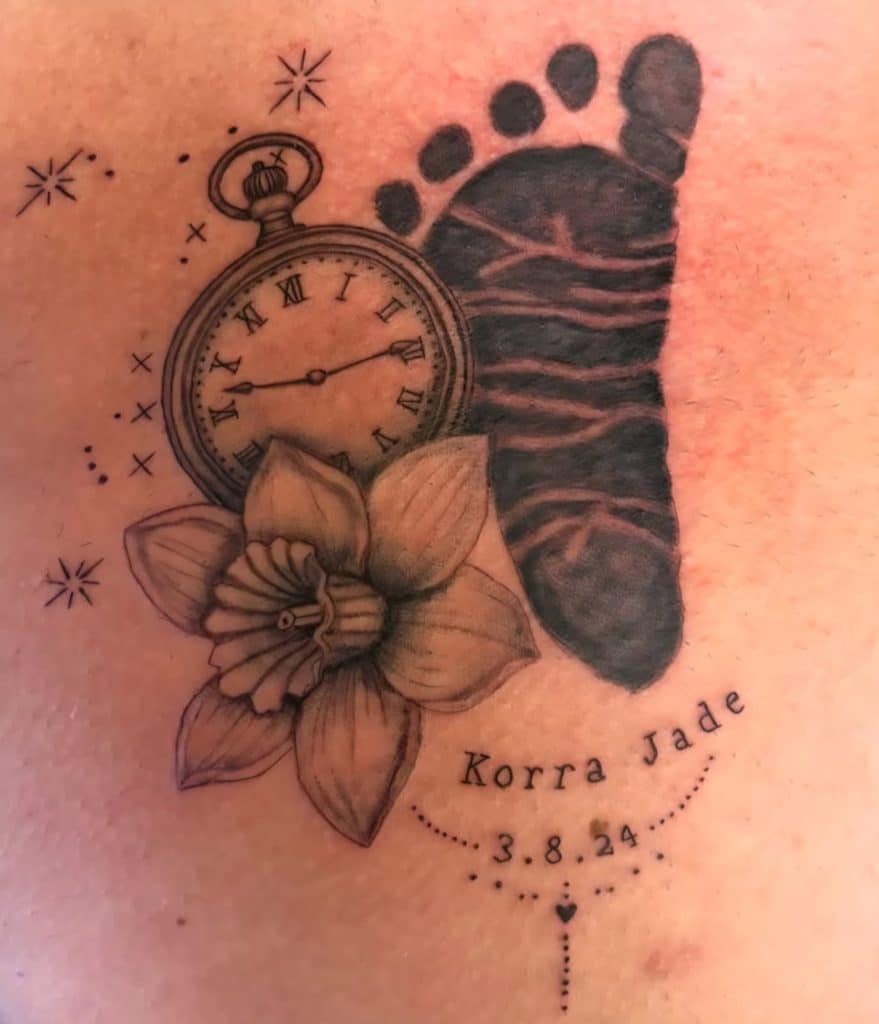 Black and grey custom fine line tattoo by Jesse at Mayhem Ink Tattoo in Nashua, NH